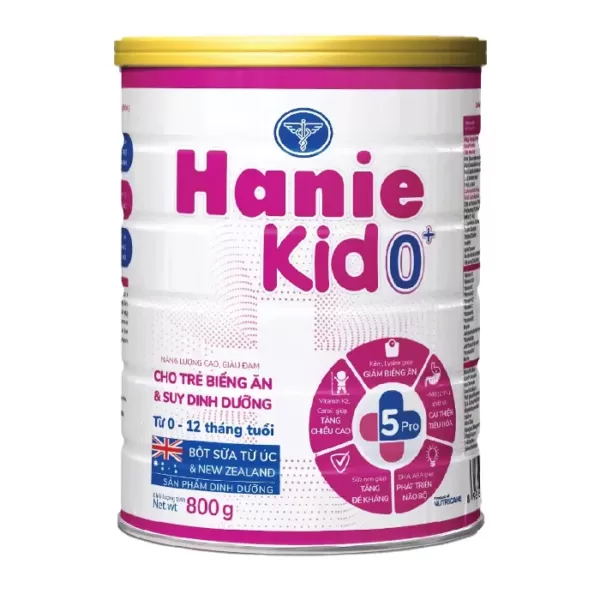 Nutricare Hanie Kid 0+ 800g Sữa non cho trẻ biếng ăn