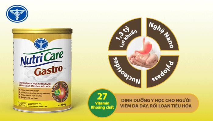 Sữa dinh dưỡng y học cho người bệnh dạ dày Nutricare Gastro 400g