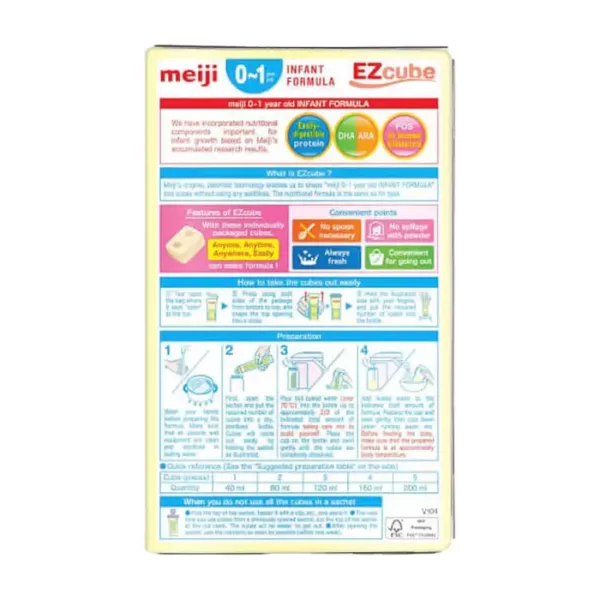 Meiji Infant Formula Ezcube 432g (0 – 12 tháng) – Sữa bột dạng thanh cho bé