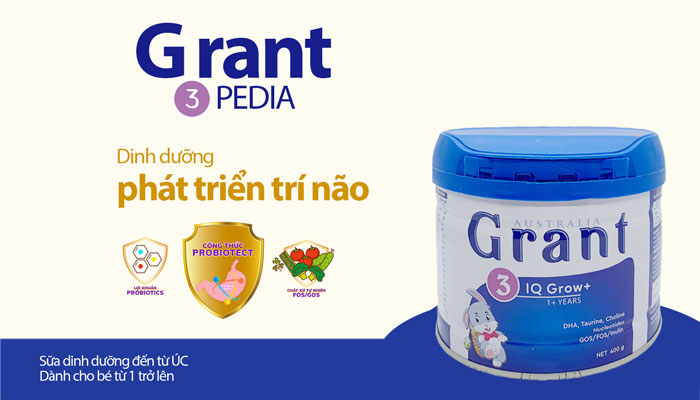 Grant IQ Grow+ 400g - Sữa bột cho trẻ từ 1 tuổi trở lên