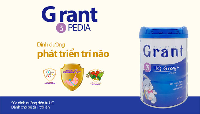 Grant IQ Grow+ 900g - Sữa bột cho trẻ từ 1 tuổi trở lên