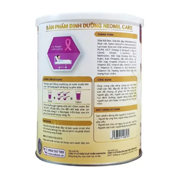 Neomil Care Nafaco 900g – Sữa ung thư