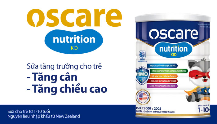 Oscare Nutrition KID 900g - Sữa giúp trẻ tăng trưởng