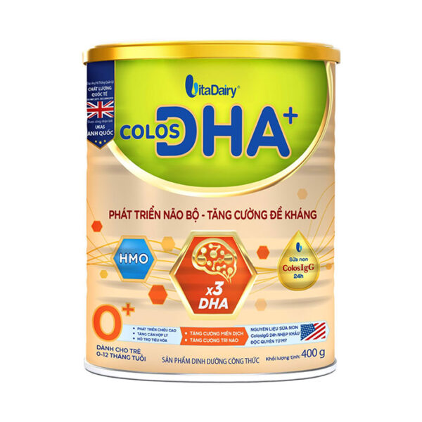 Colos DHA 0+ Vitadairy 400g - Sữa tăng đề kháng, phát triển não bộ