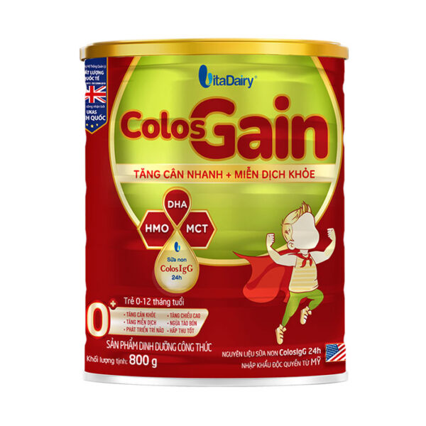 Colos Gain 0+ Vitadairy 800g - Sữa tăng cân, tăng miễn dịch