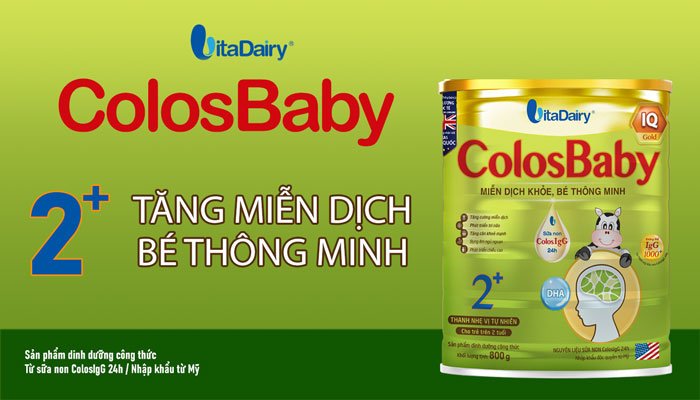 ColosBaby IQ Gold 2+ Vitadairy 800g - Sữa tăng miễn dịch, bé thông minh