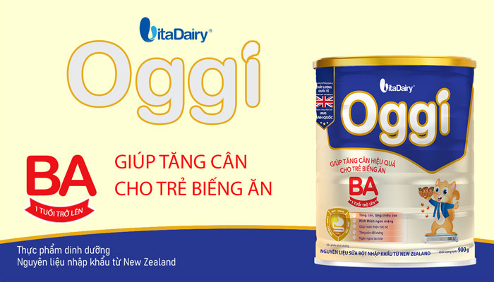 Oggi BA Vitadairy 900g - Sữa tăng cân