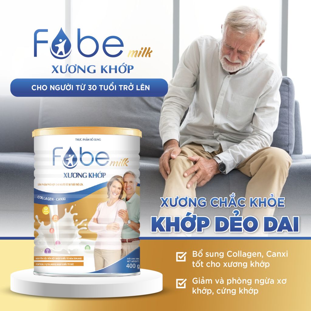 Sữa Fobemilk Xương Khớp 900g ngăn ngừa loãng xương