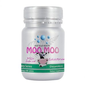 Kẹo sữa non Moo Moo Milk Junior Colostrum Deep Blue Health 90 viên