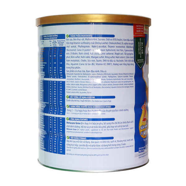 metacare grow 2 nutricare 850g sua non tang chieu cao khoe mien dich 1