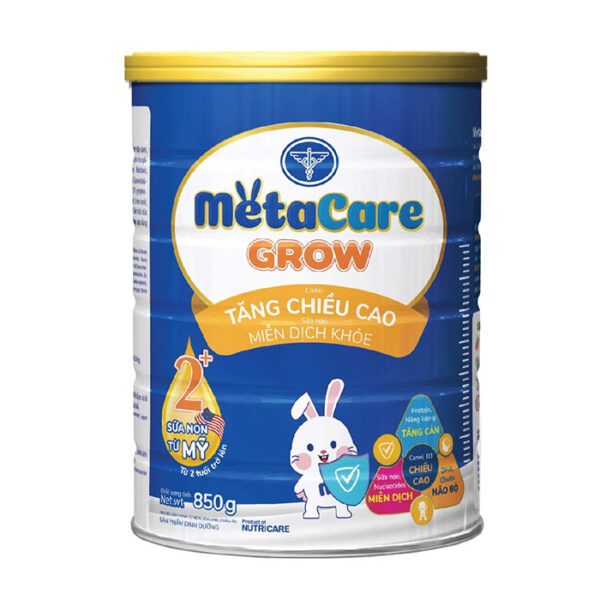 MetaCare Grow 2+ Nutricare 850g – Sữa non tăng chiều cao, khỏe miễn dịch