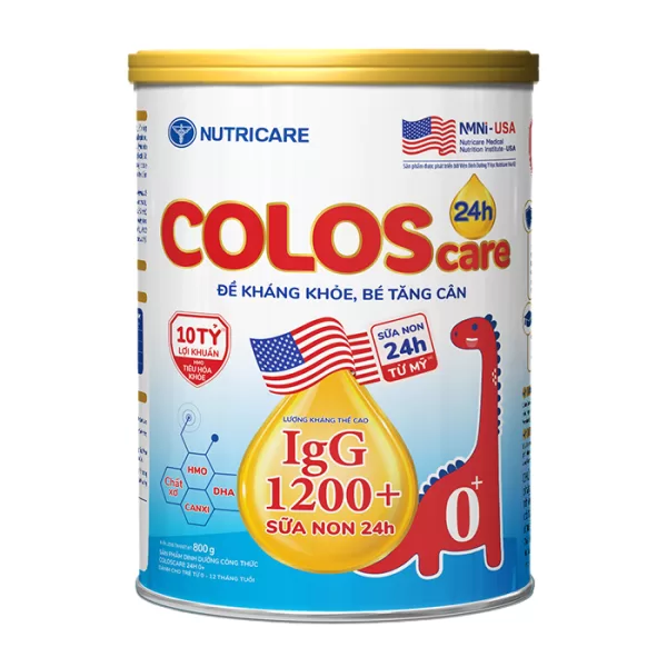 Sữa Coloscare 24h 0+ Nutricare 800g tăng đề kháng, tăng cân