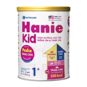 Sữa Hanie kid Pedia 1+ 850g tăng cân cho trẻ từ 1 - 2 tuổi