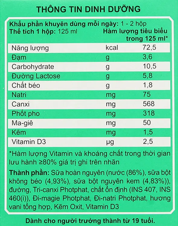 Sữa Anlene Đậm Đặc 4X Lốc 4 hộp x 125ml hương Socola - Ngăn ngừa loãng xương