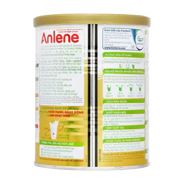 Sữa Anlene Gold 5X 400g hương Vani - Tăng cường sức khoẻ xương khớp