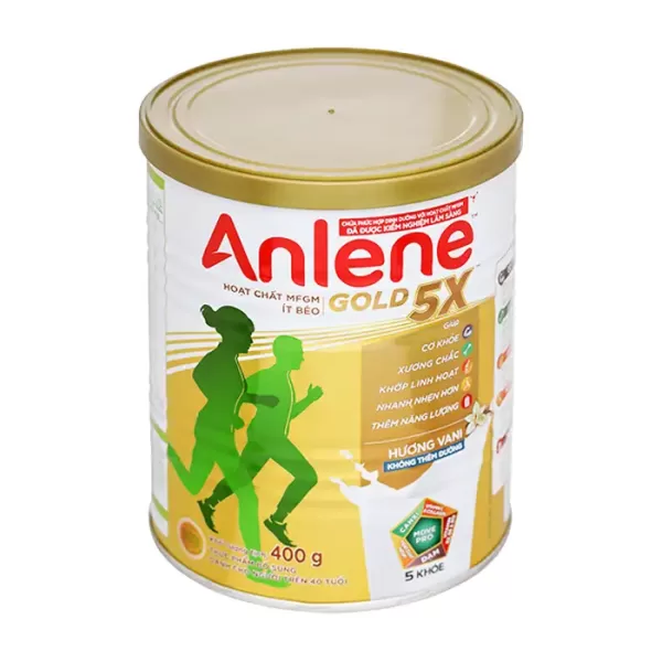 Sữa Anlene Gold 5X 400g hương Vani - Tăng cường sức khoẻ xương khớp