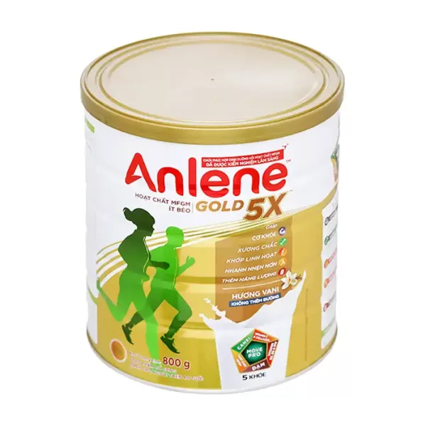 Sữa Anlene Gold 5X 800g hương Vani - Tăng cường sức khoẻ xương khớp