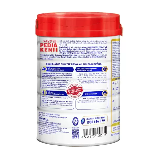 Pedia Kenji 2+ Vinamilk 850g - Sữa dành cho trẻ biếng ăn, suy dinh dưỡng