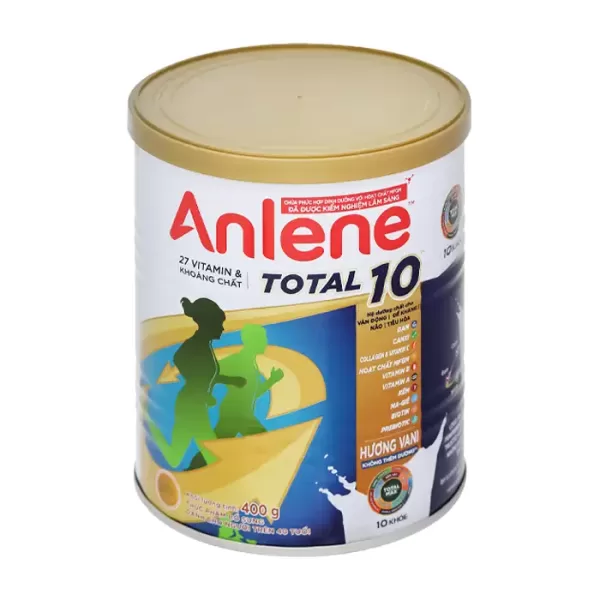 Anlene Total 10 hương vani 400g - Bổ sung dinh dưỡng cho người trên 40 tuổi