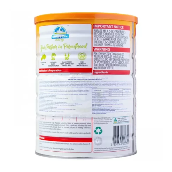 Follow on Nature One Dairy số 2 900g - Sữa cho bé từ 6 - 12 tháng tuổi