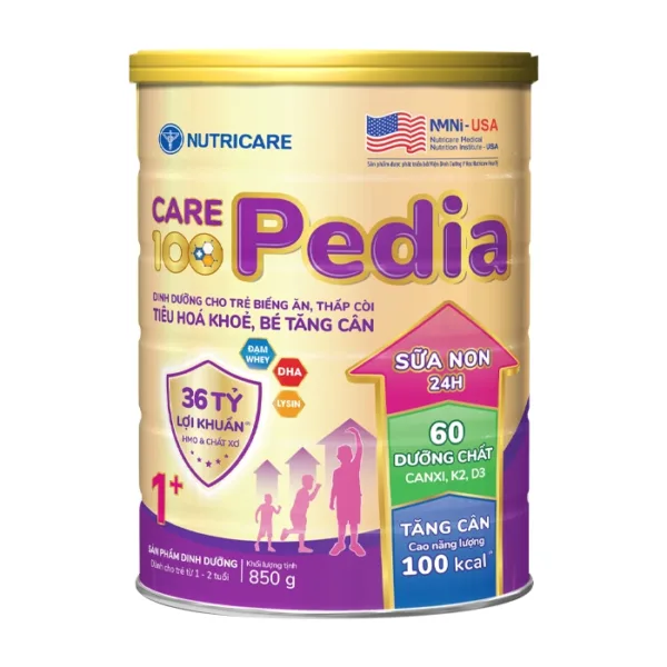 Care 100 Pedia 1+ Nutricare 850g – Sữa cho trẻ biếng ăn