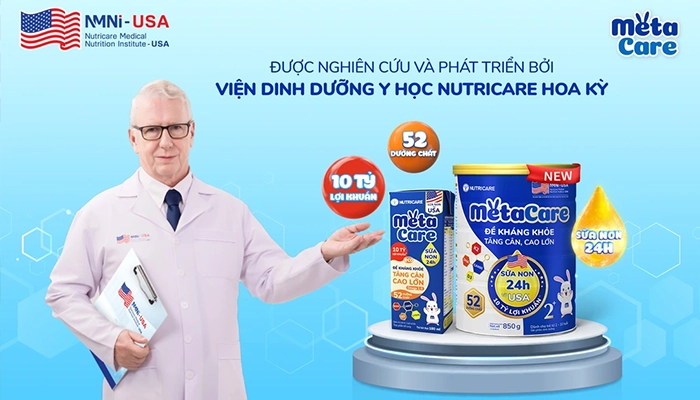 MetaCare 2+ Nutricare 850g – Sữa tăng đề kháng, tăng cân